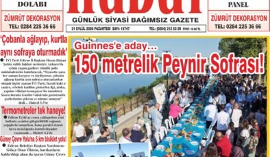 21 Eylül 2026 Pazartesi Hudut Gazetesi