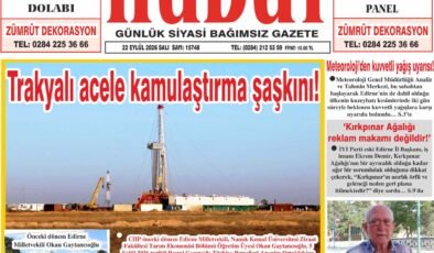 22 Eylül 2026 Salı Hudut Gazetesi