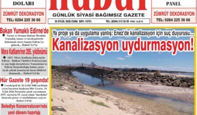 25 Eylül 2026 Cuma Hudut Gazetesi