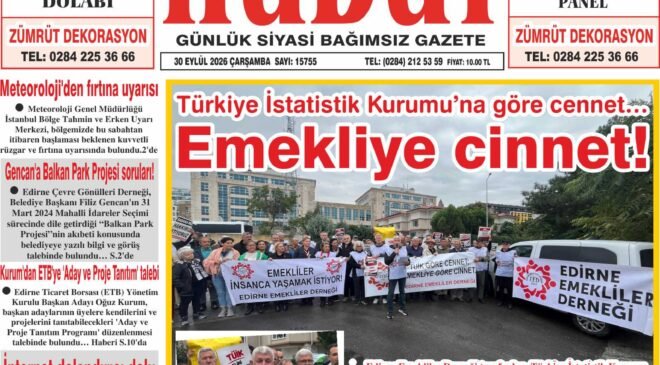30 Eylül 2026 Çarşamba Hudut Gazetesi