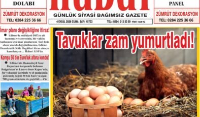 4 Eylül 2026 Cuma Hudut Gazetesi