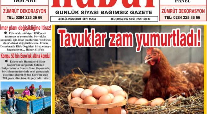 4 Eylül 2026 Cuma Hudut Gazetesi