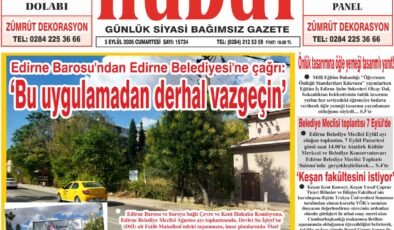 5 Eylül 2026 Cumartesi Hudut Gazetesi
