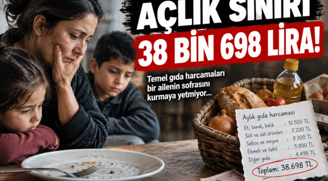 Açlık sınırı 38 bin 698 lira!