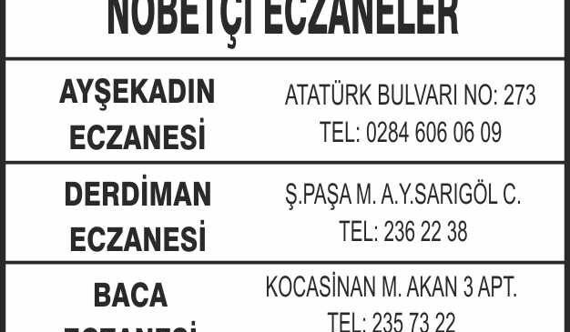 Nöbetçi Eczaneler