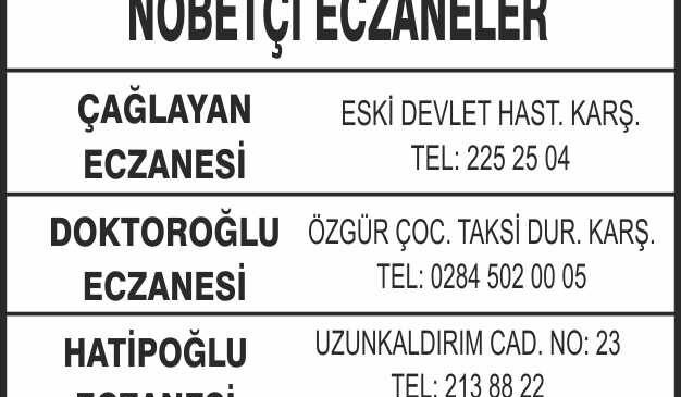 Nöbetçi Eczaneler