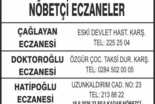 Nöbetçi Eczaneler