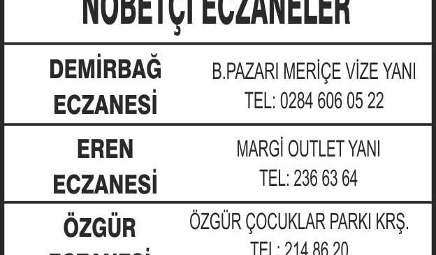 Nöbetçi Eczaneler