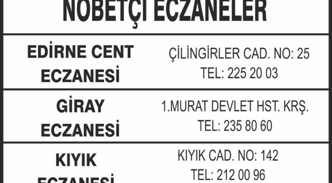 Nöbetçi Eczaneler
