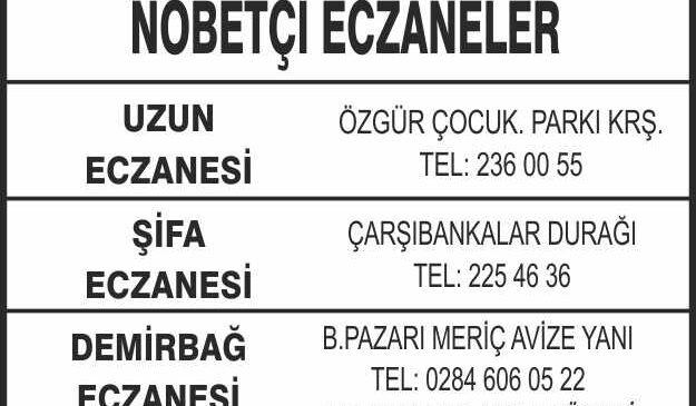 Nöbetçi Eczaneler