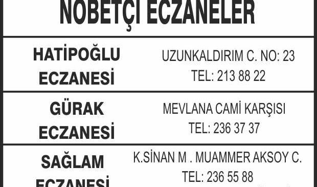 Nöbetçi Eczaneler