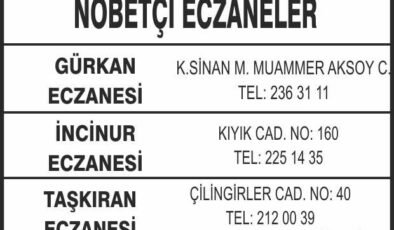 Nöbetçi Eczaneler