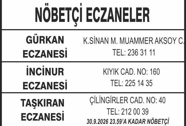 Nöbetçi Eczaneler