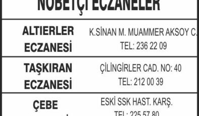 Nöbetçi Eczaneler