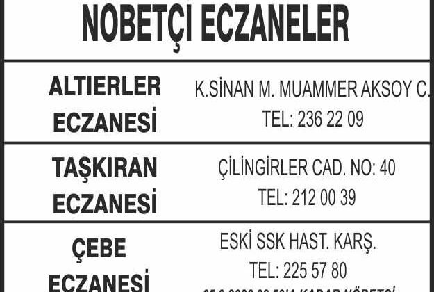 Nöbetçi Eczaneler