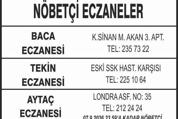 Nöbetçi Eczaneler