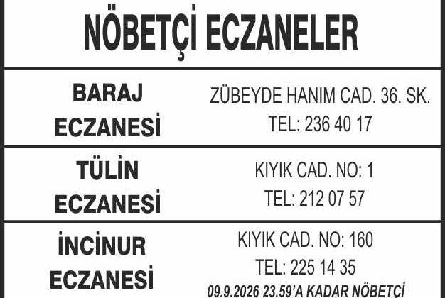 Nöbetçi Eczaneler