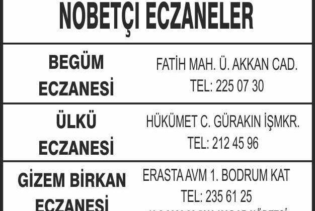 Nöbetçi Eczaneler