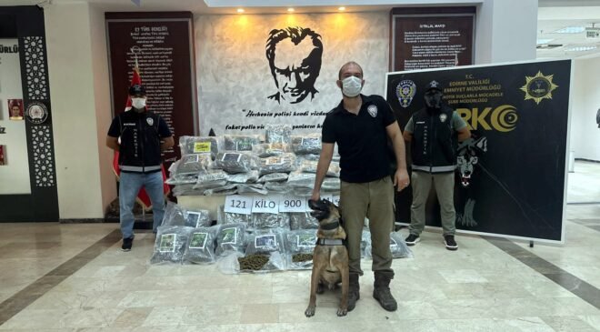 TIR’da 121 kilo 900 gram skunk!