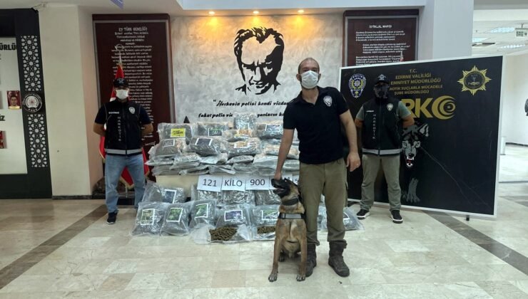 TIR’da 121 kilo 900 gram skunk!