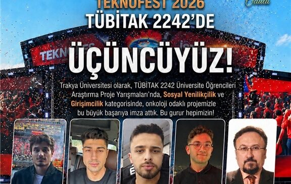 TÜ öğrencileri TÜBİTAK 2242’de Türkiye 3’üncüsü!