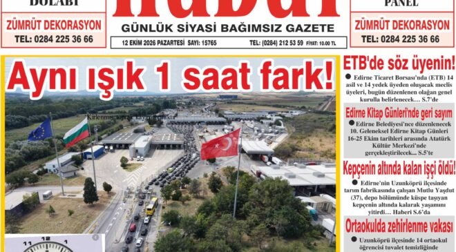12 Ekim 2026 Pazartesi Hudut Gazetesi
