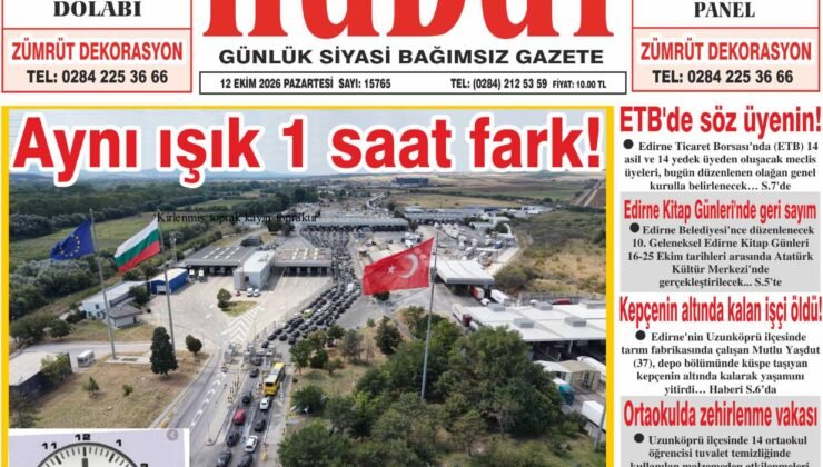 12 Ekim 2026 Pazartesi Hudut Gazetesi