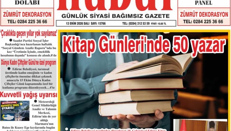 13 Ekim 2026 Salı Hudut Gazetesi