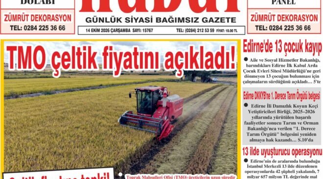 14 Ekim 2026 Çarşamba Hudut Gazetesi