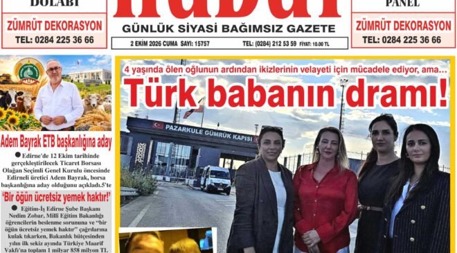 2 Ekim 2026 Cuma Hudut Gazetesi