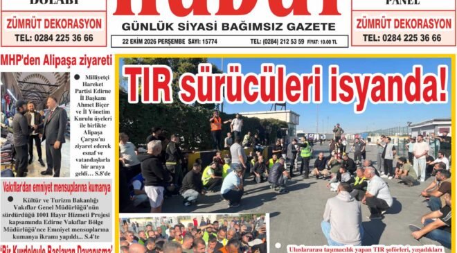 22 Ekim 2026 Perşembe Hudut Gazetesi