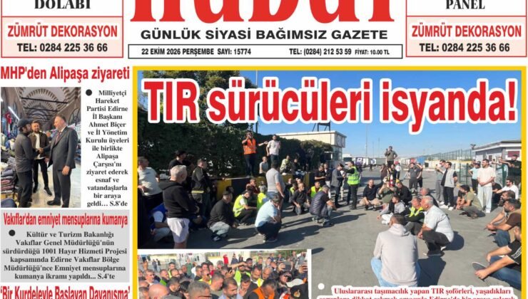 22 Ekim 2026 Perşembe Hudut Gazetesi
