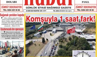 26 Ekim 2026 Pazartesi Hudut Gazetesi