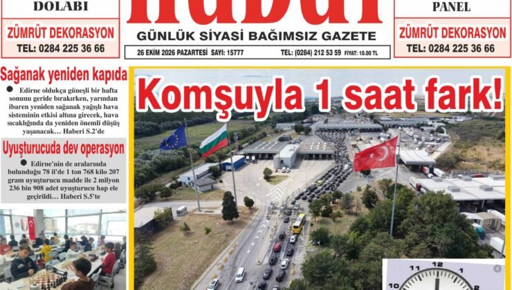 26 Ekim 2026 Pazartesi Hudut Gazetesi