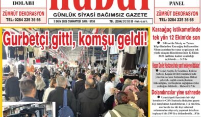 3 Ekim 2026 Cumartesi Hudut Gazetesi