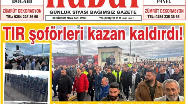 30 Ekim 2026 Cuma Hudut Gazetesi