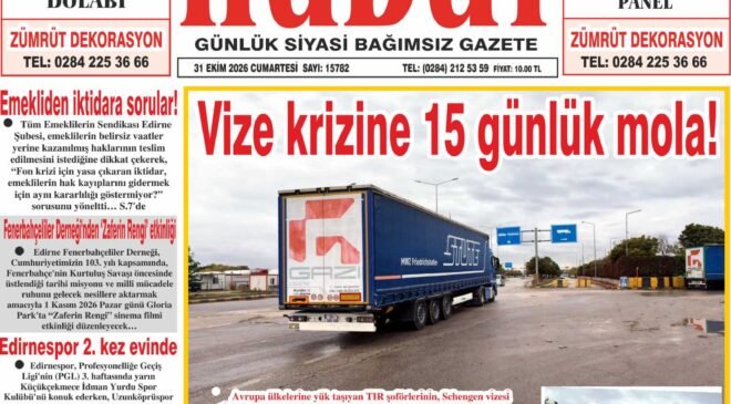 31 Ekim 2026 Cumartesi Hudut Gazetesi