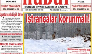 5 Ekim 2026 Pazartesi Hudut Gazetesi