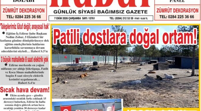 7 Ekim 2026 Çarşamba Hudut Gazetesi