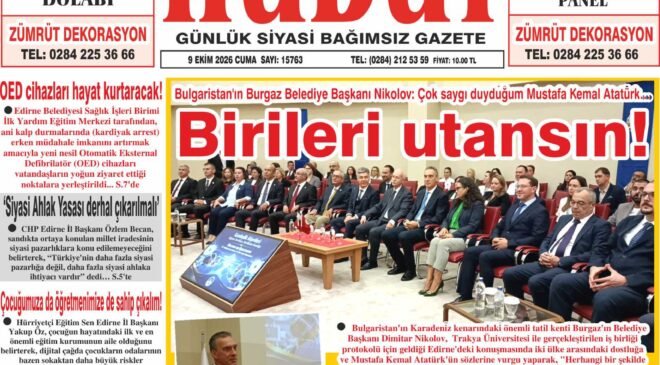 9 Ekim 2026 Cuma Hudut Gazetesi