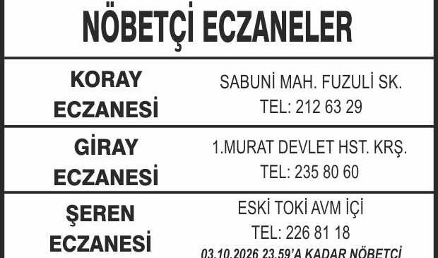 Nöbetçi Eczaneler