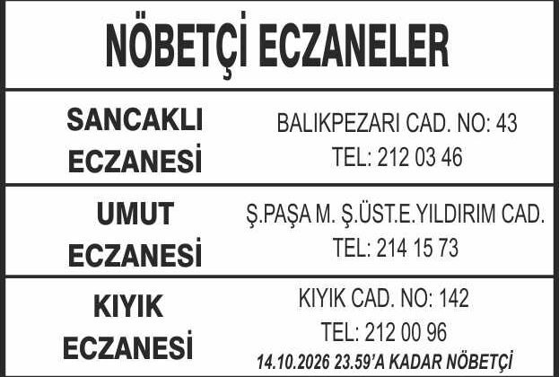 Nöbetçi Eczaneler