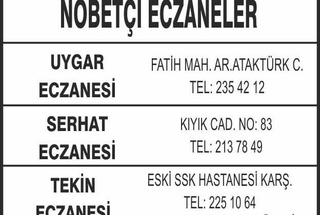 Nöbetçi Eczaneler