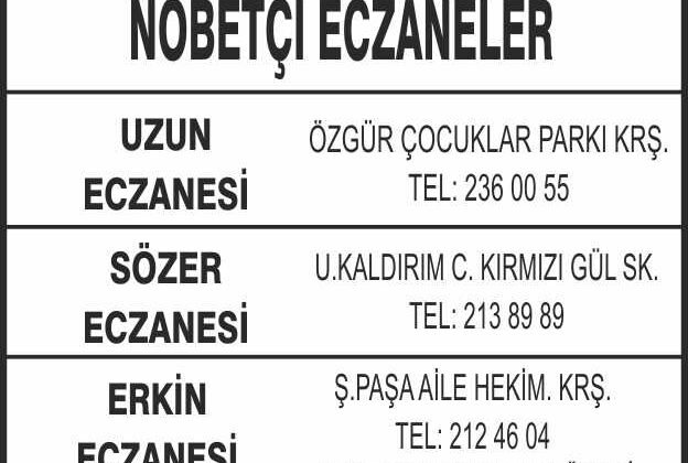 Nöbetçi Eczaneler
