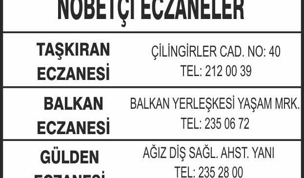 Nöbetçi Eczaneler