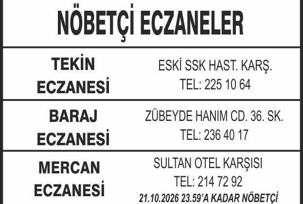 Nöbetçi Eczaneler