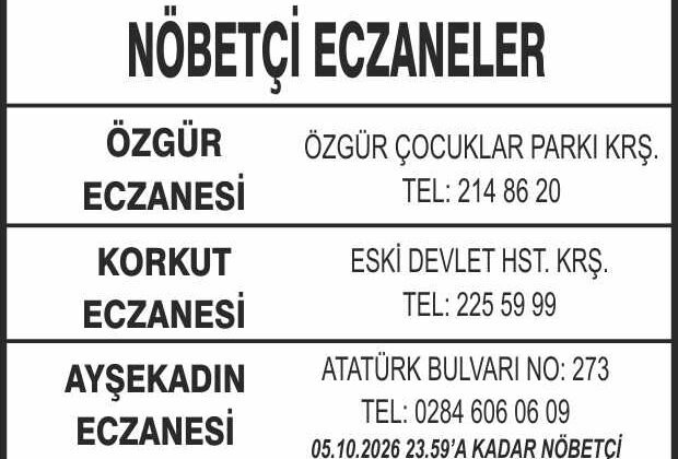 Nöbetçi Eczaneler