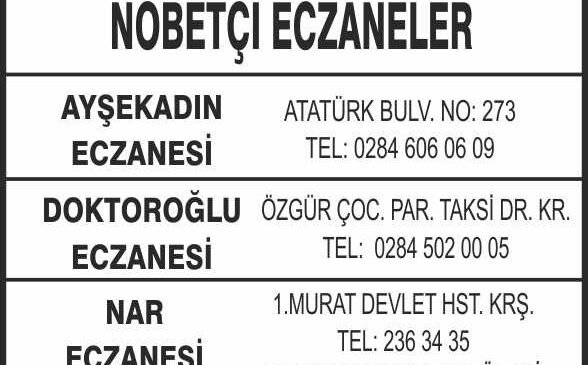 Nöbetçi Eczaneler